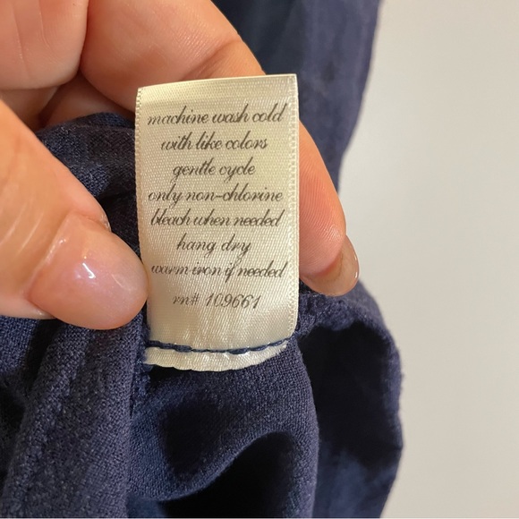 ALYA Womens Blue Linen Blend Long Full Zip Vest SZ/Small - Picture 8 of 9